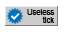 badge; useless tick